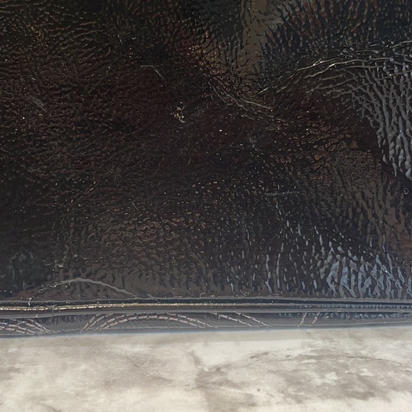 Coach signature C stitch black patent leather kiss lock satchel - Picture 13 of 14